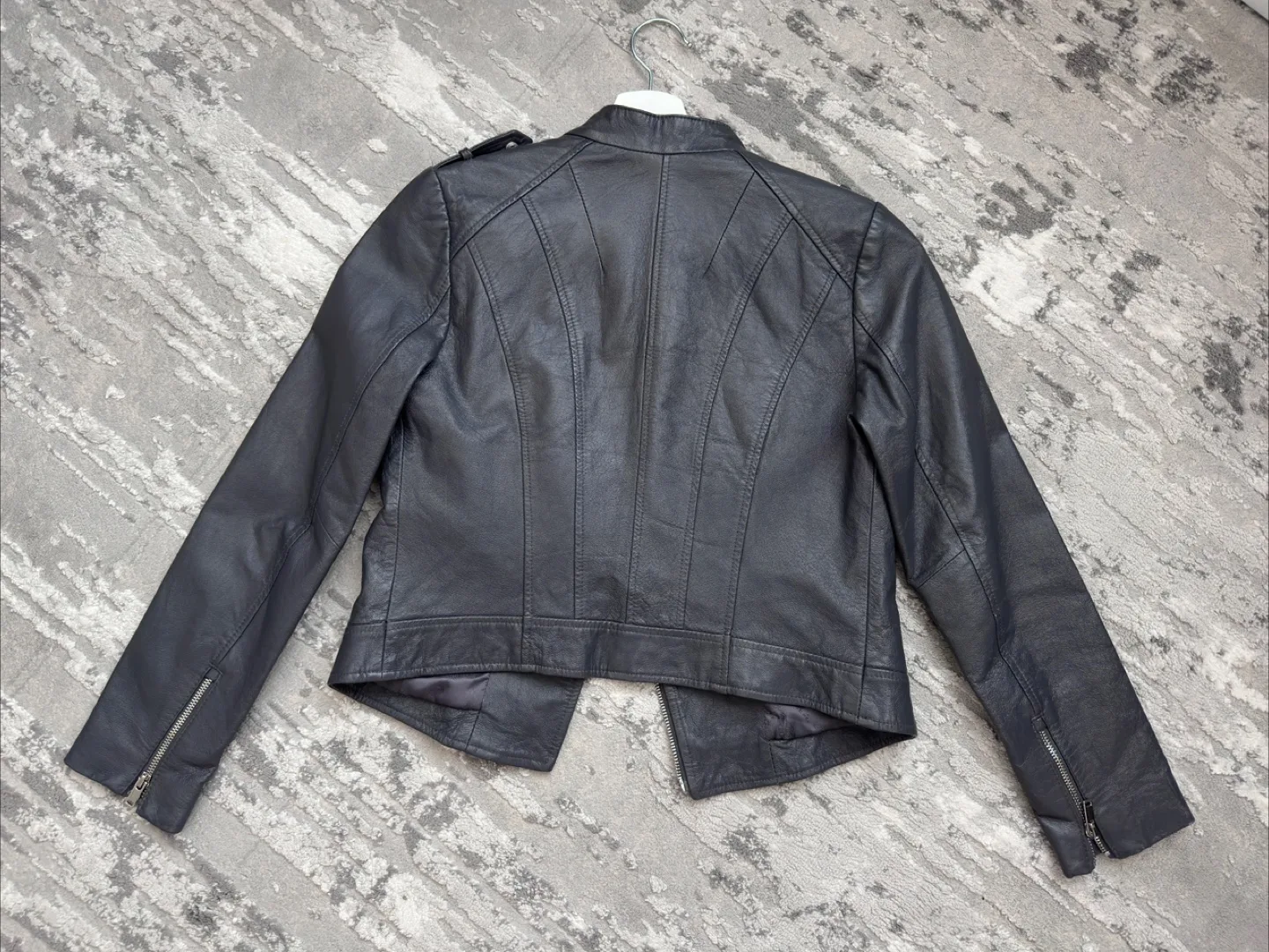 Vero Moda Grey Genuine Leather Jacket Size 165/84A image indicator(3)