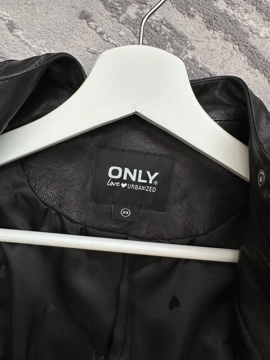 ONLY Black Genuine Leather Jacket - Size XS image indicator(2)