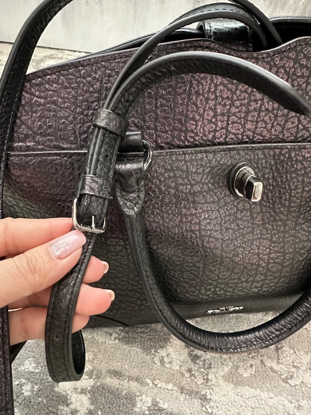 Coach Black Leather Handbag image indicator(2)