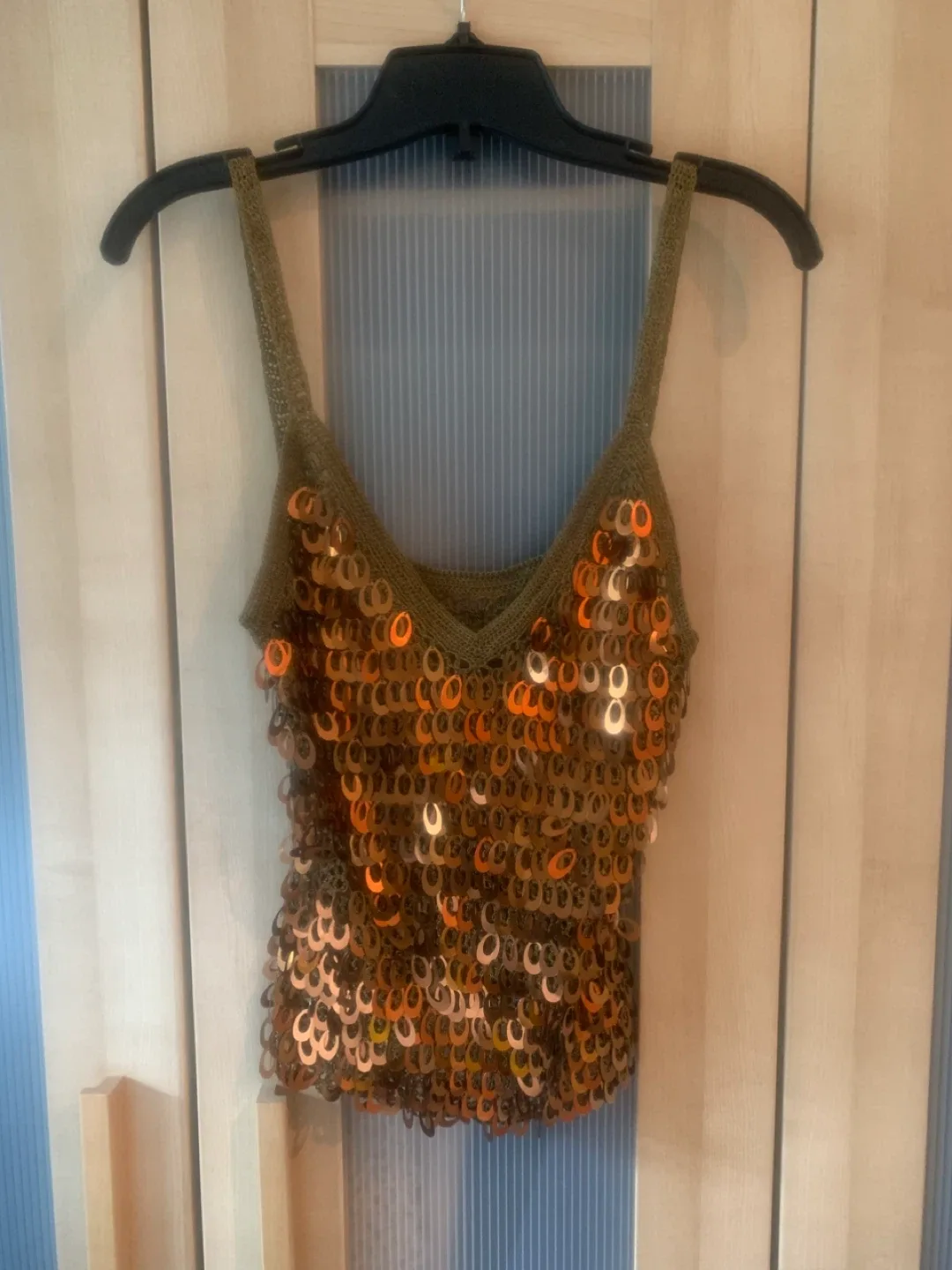 Sequin Embellished Copper Tank Top image indicator(2)