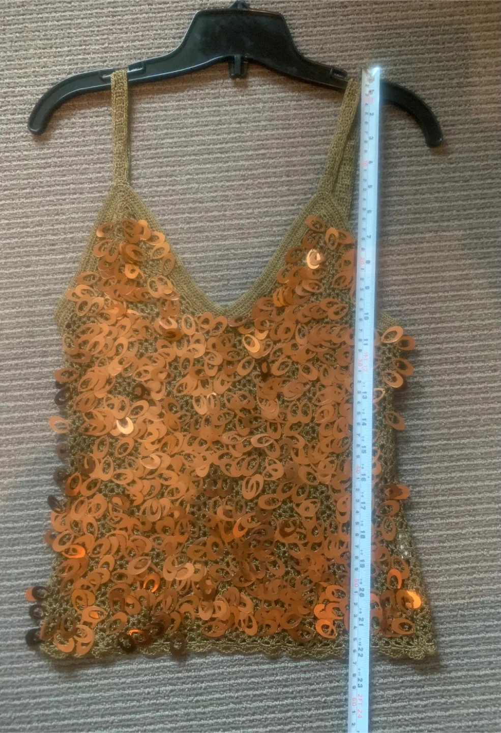 Sequin Embellished Copper Tank Top image indicator(4)