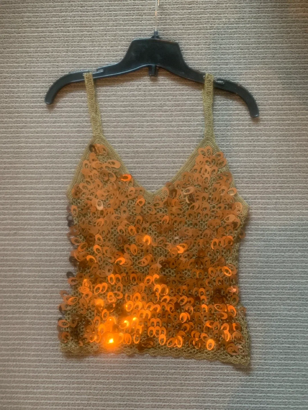 Sequin Embellished Copper Tank Top thumbnail