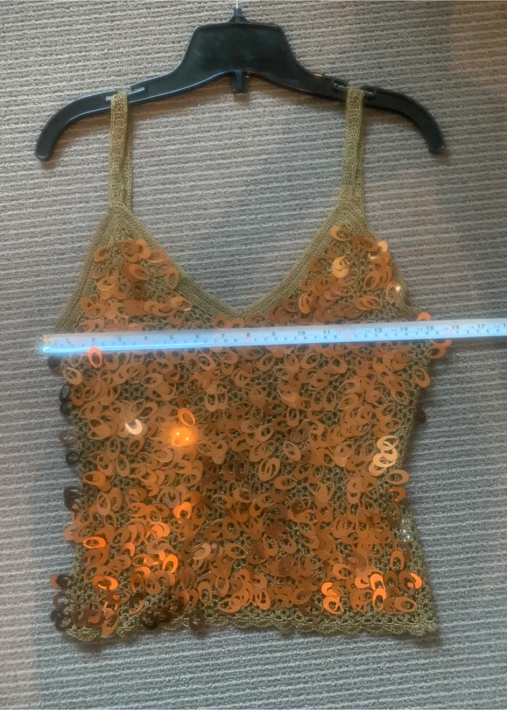 Sequin Embellished Copper Tank Top image indicator(6)