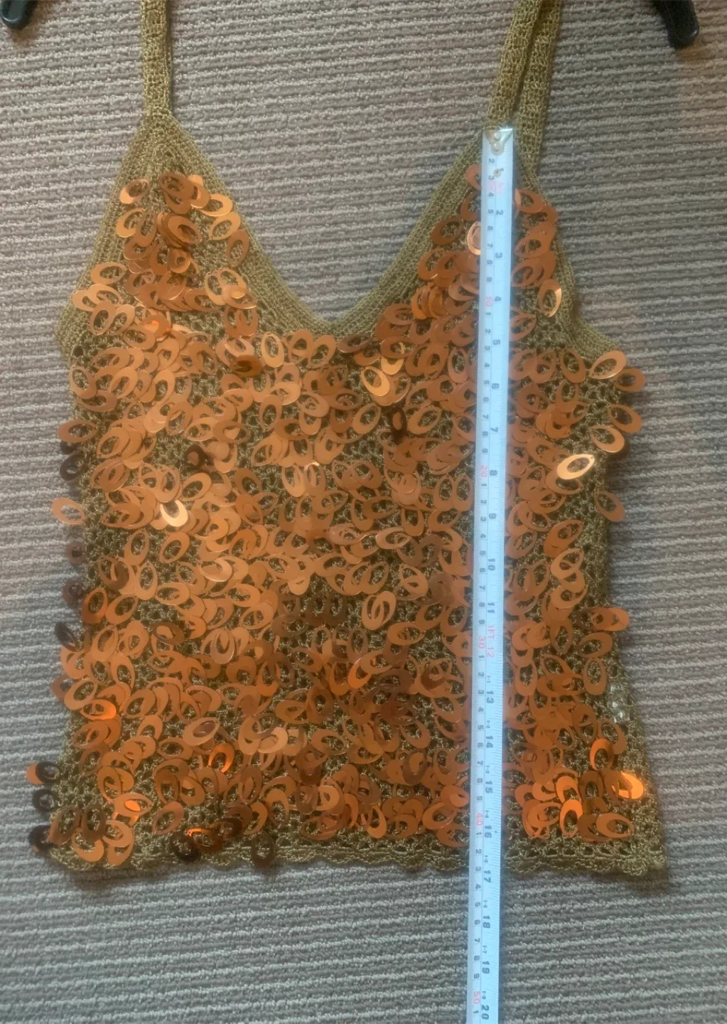Sequin Embellished Copper Tank Top image indicator(5)
