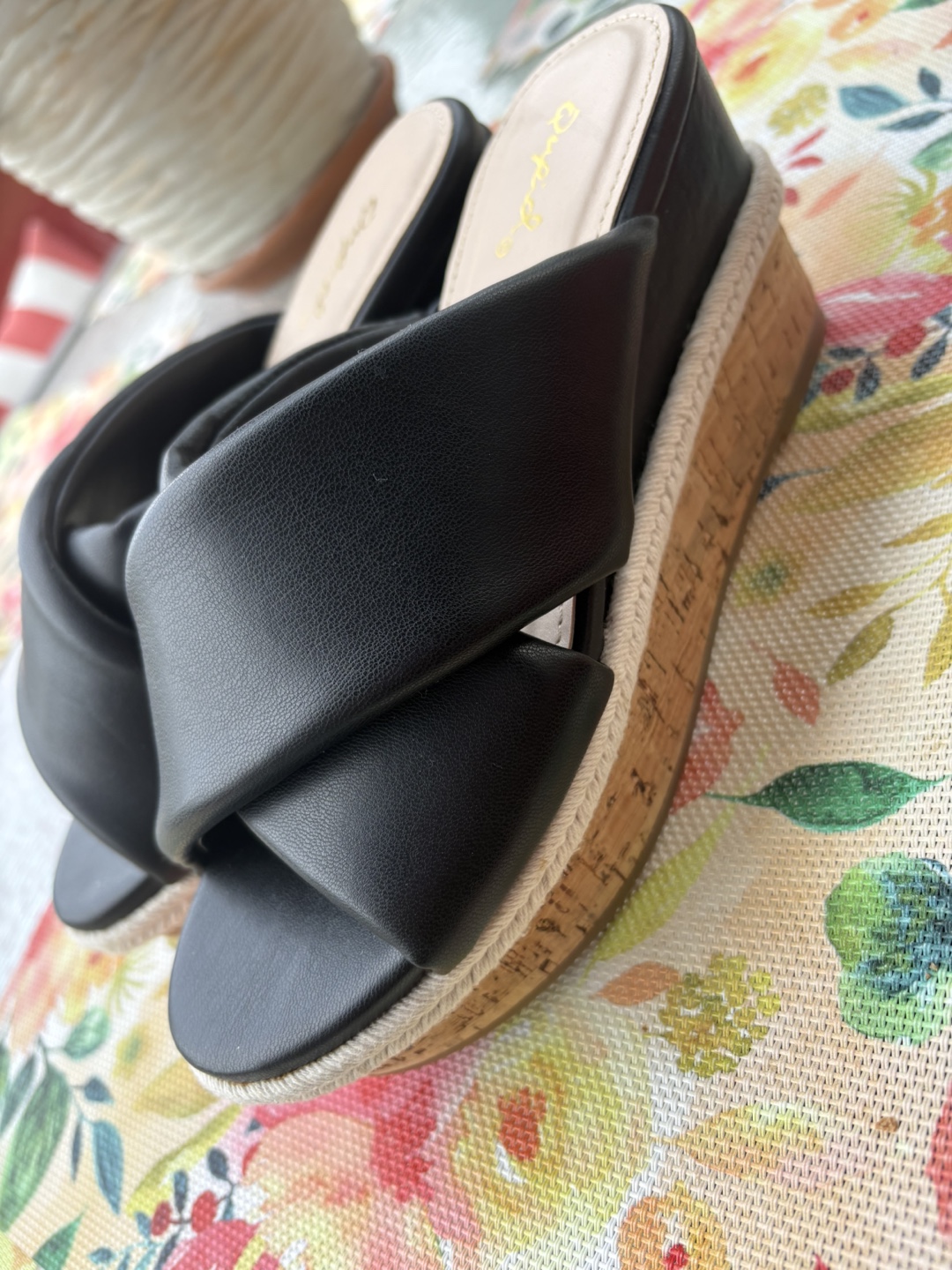 Qupid Black Wedge Sandals - Size 5.5 - photo 4