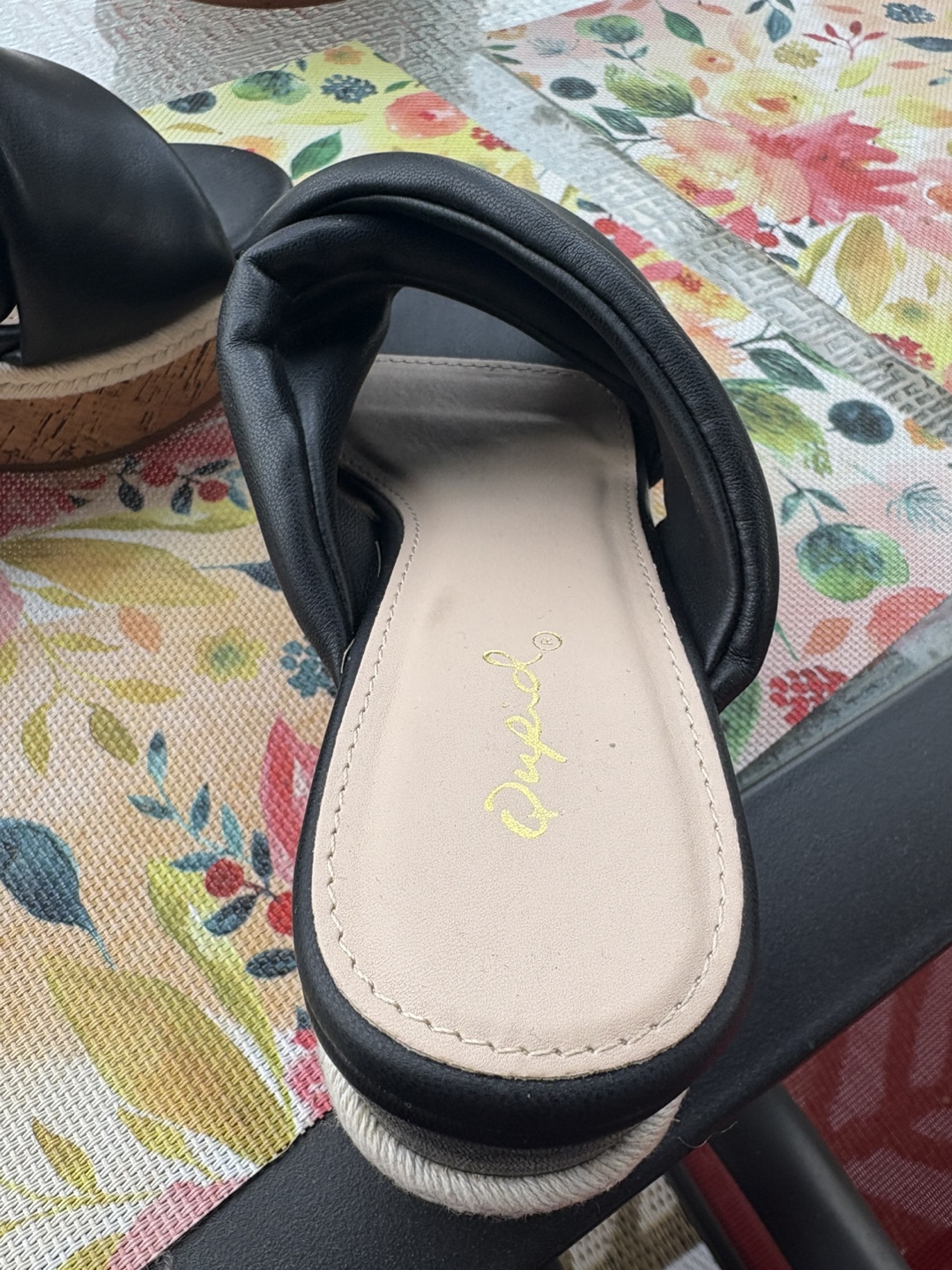 Qupid Black Wedge Sandals - Size 5.5 - photo 3