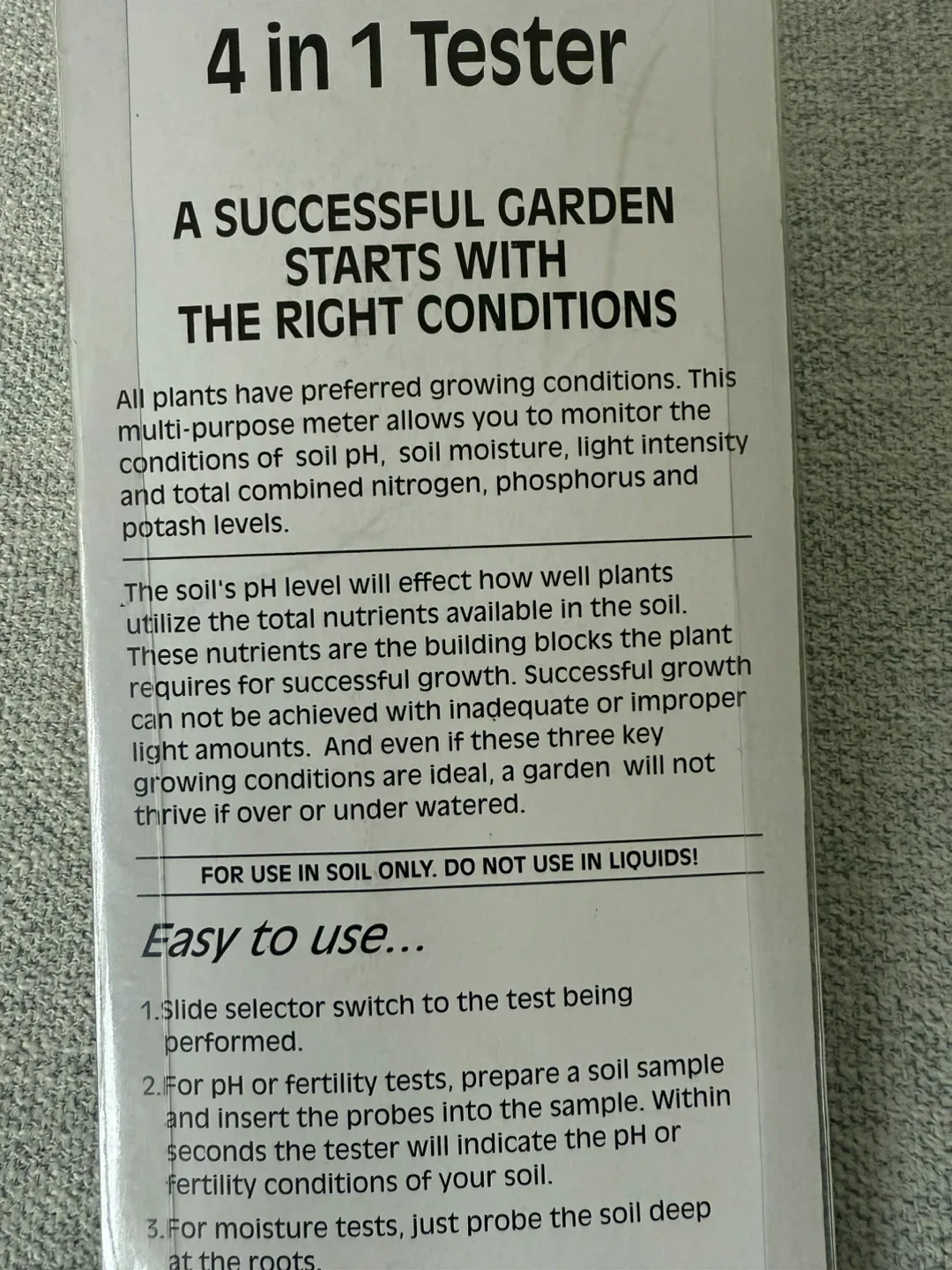 Luster Leaf Rapitest Soil 4-in-1 Tester 🥕 image indicator(4)