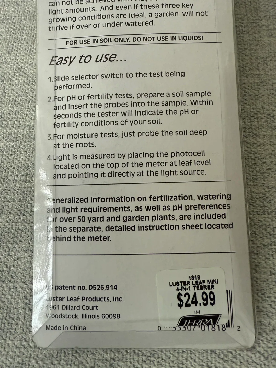 Luster Leaf Rapitest Soil 4-in-1 Tester 🥕 image indicator(5)