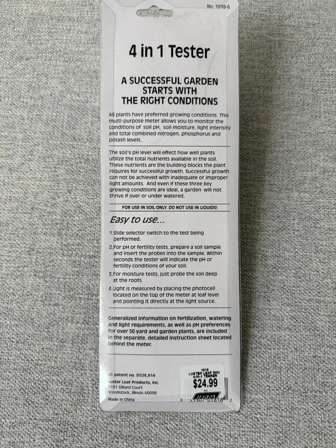 Luster Leaf Rapitest Soil 4-in-1 Tester 🥕 image indicator(3)