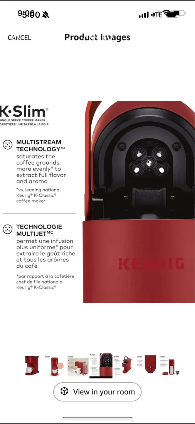 Keurig K-Slim Single Serve Coffee Maker - Scarlet Red image indicator(7)