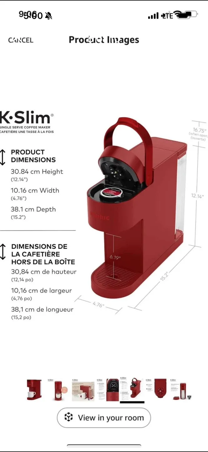 Keurig K-Slim Single Serve Coffee Maker - Scarlet Red image indicator(8)