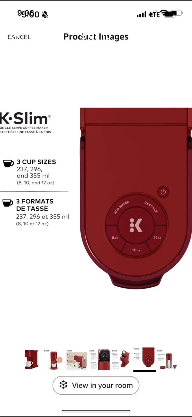 Keurig K-Slim Single Serve Coffee Maker - Scarlet Red image indicator(9)