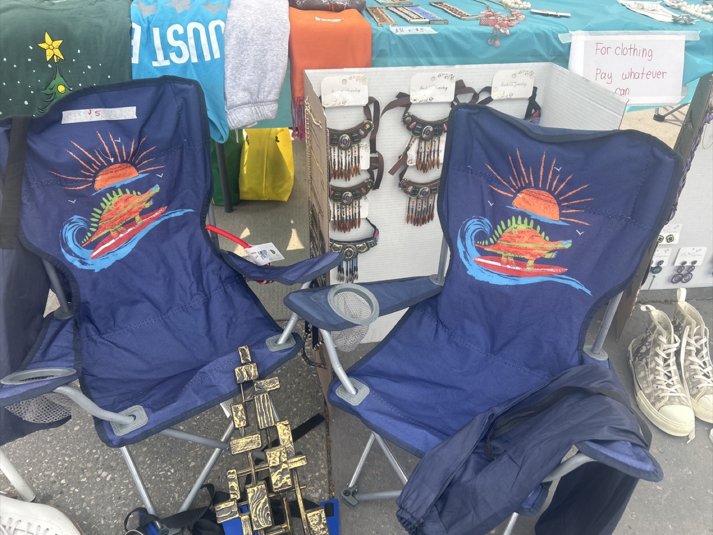 Camping Chair - for children Blue with Surfboard Design - photo 3