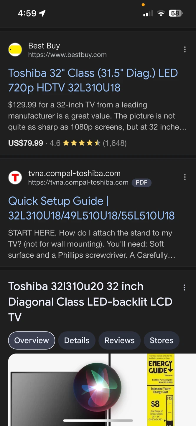 32” Toshiba YV Model 32L310U18 - photo 3