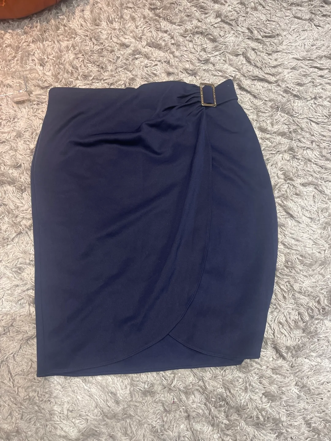 Navy Blue Skirt with Buckle Detail thumbnail