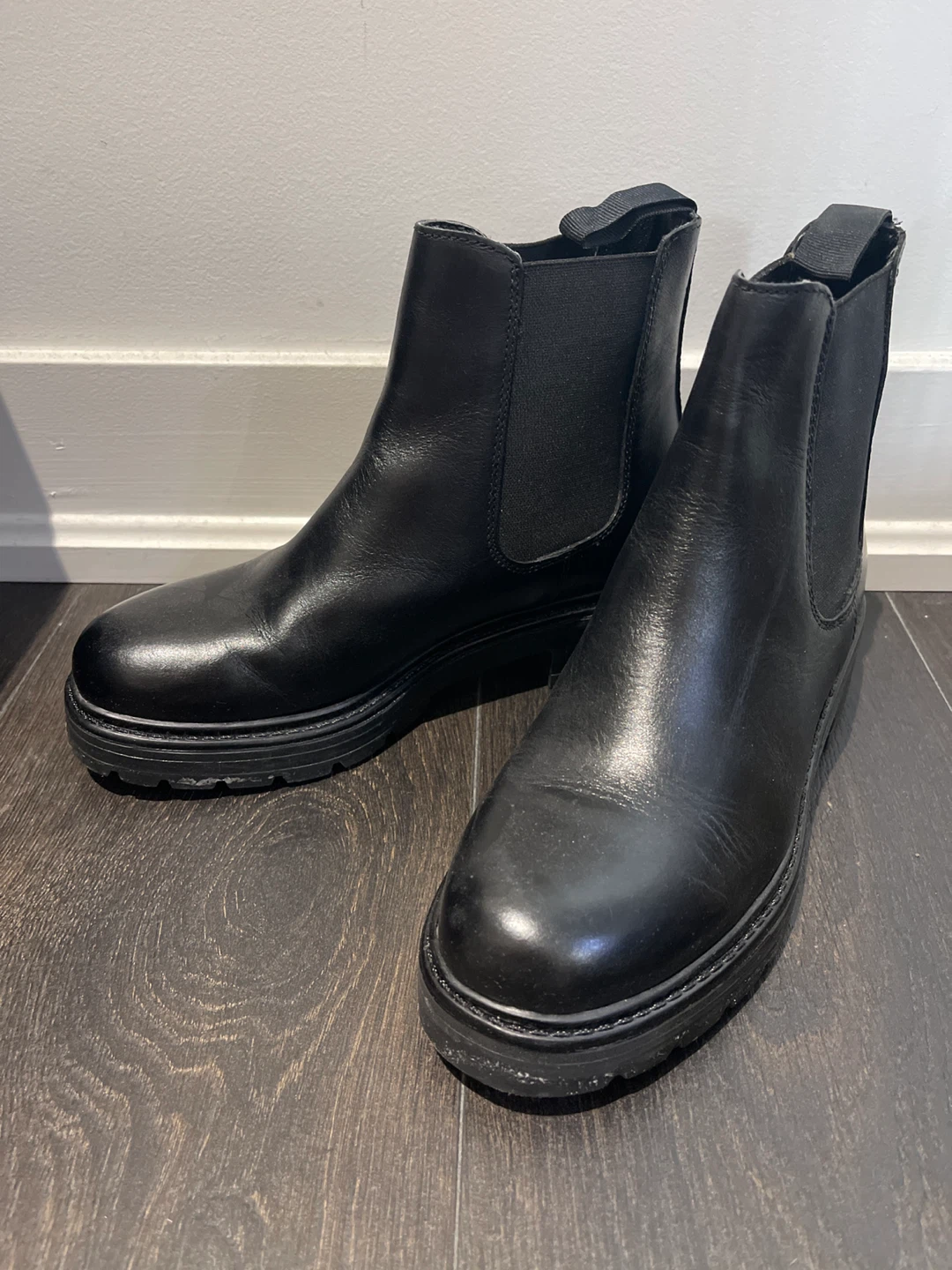 L'intervalle Black Leather Chelsea Boots - Size 37