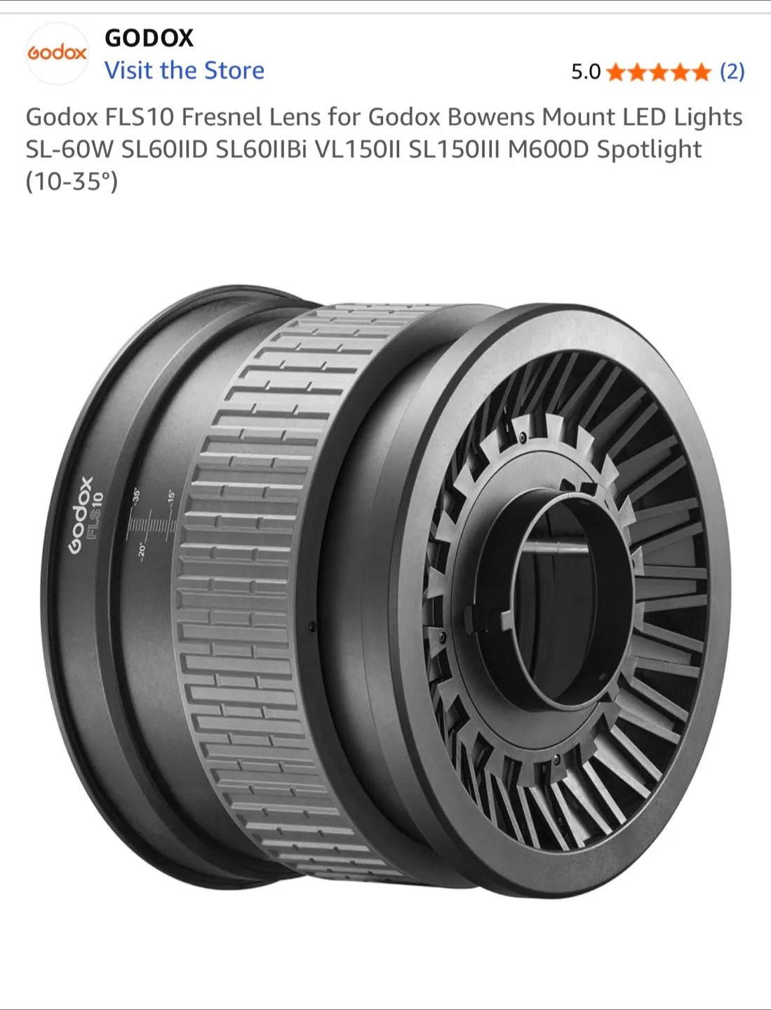 Godox FLS10 Fresnel Lens for Bowens Mount LED lights image indicator(2)