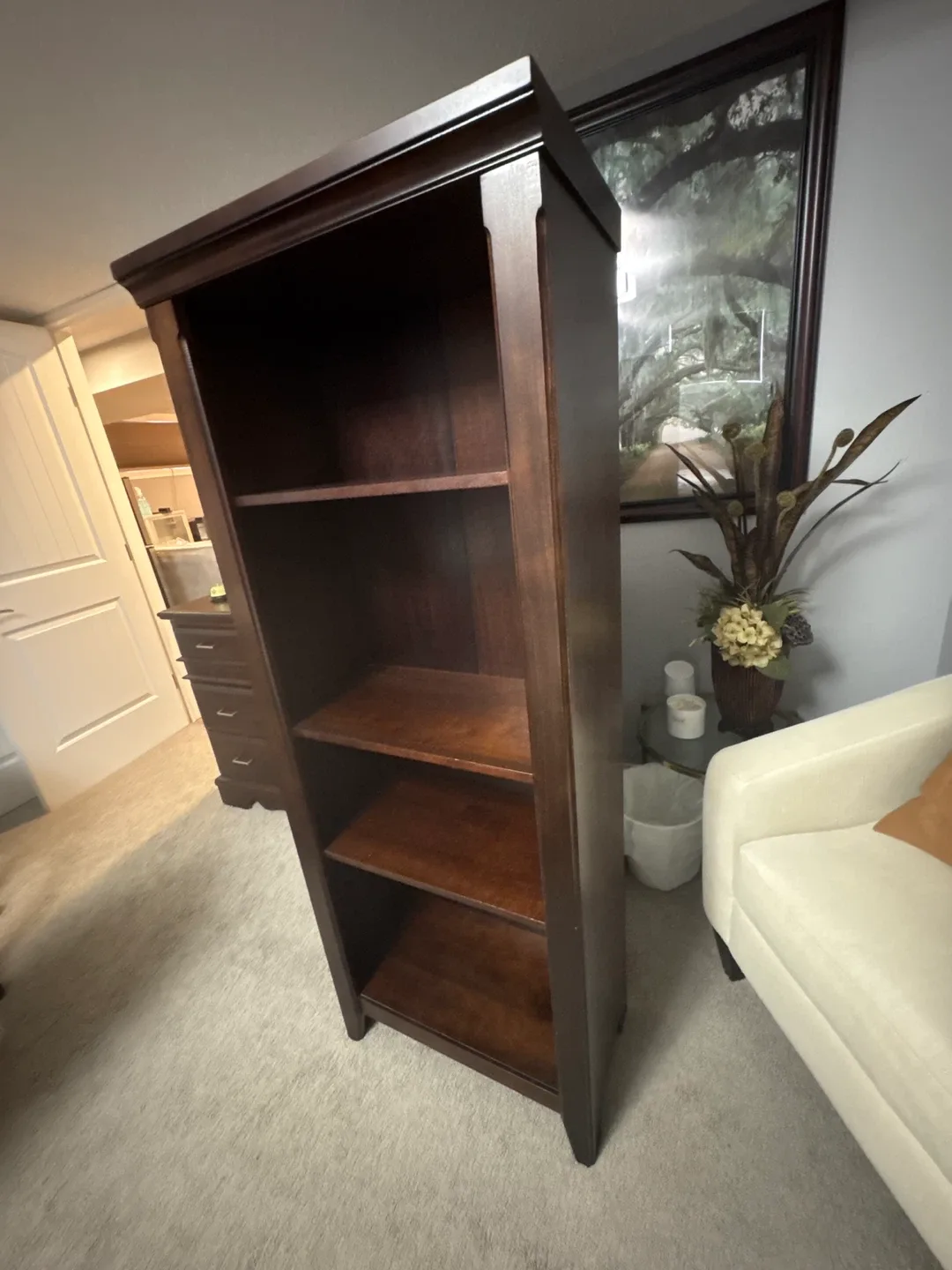 Dark Brown Wooden Bookcase