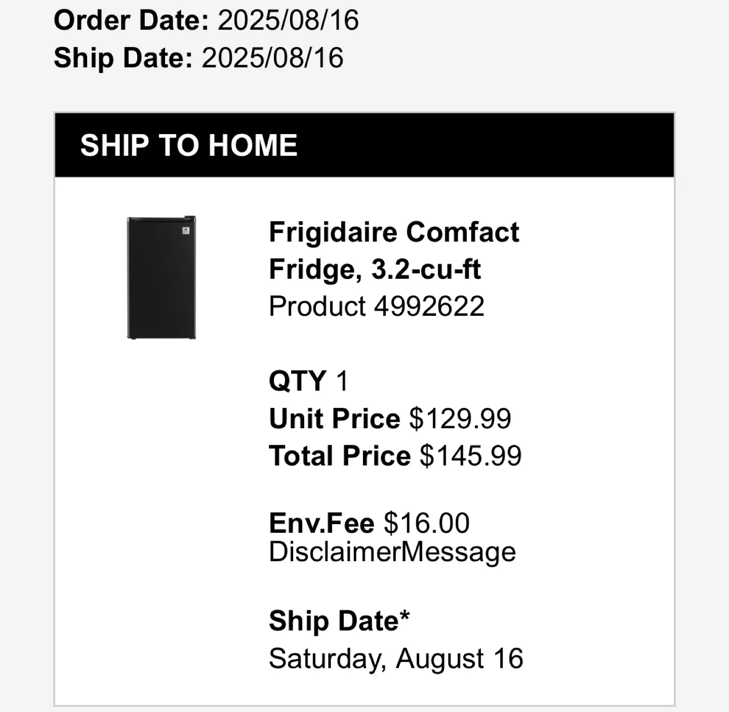 BRAND NEW: Frigidaire Arctic Chef Compact Fridge 3.2 cu ft image indicator(2)