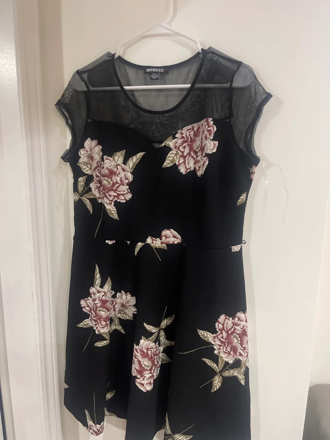 Impress Black Floral Dress thumbnail