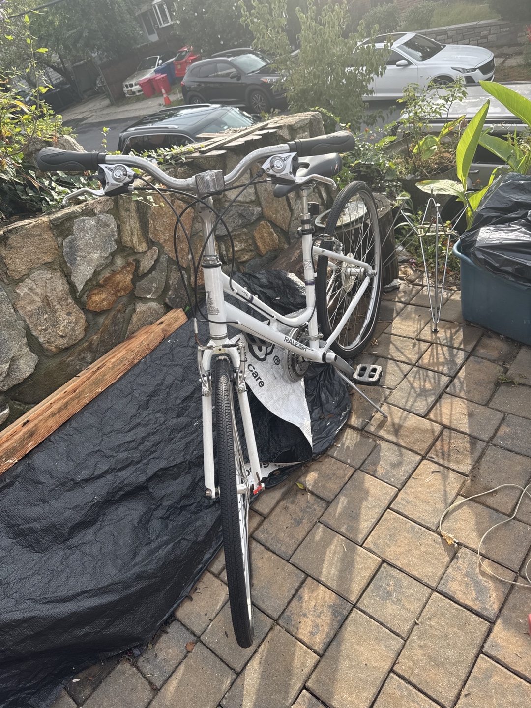 Raleigh White Bicycle