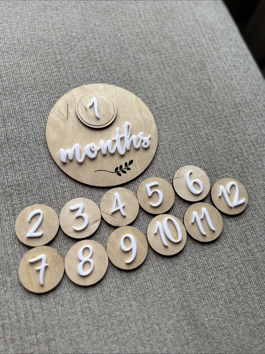 Baby Milestone Wooden Discs 1-12 Months