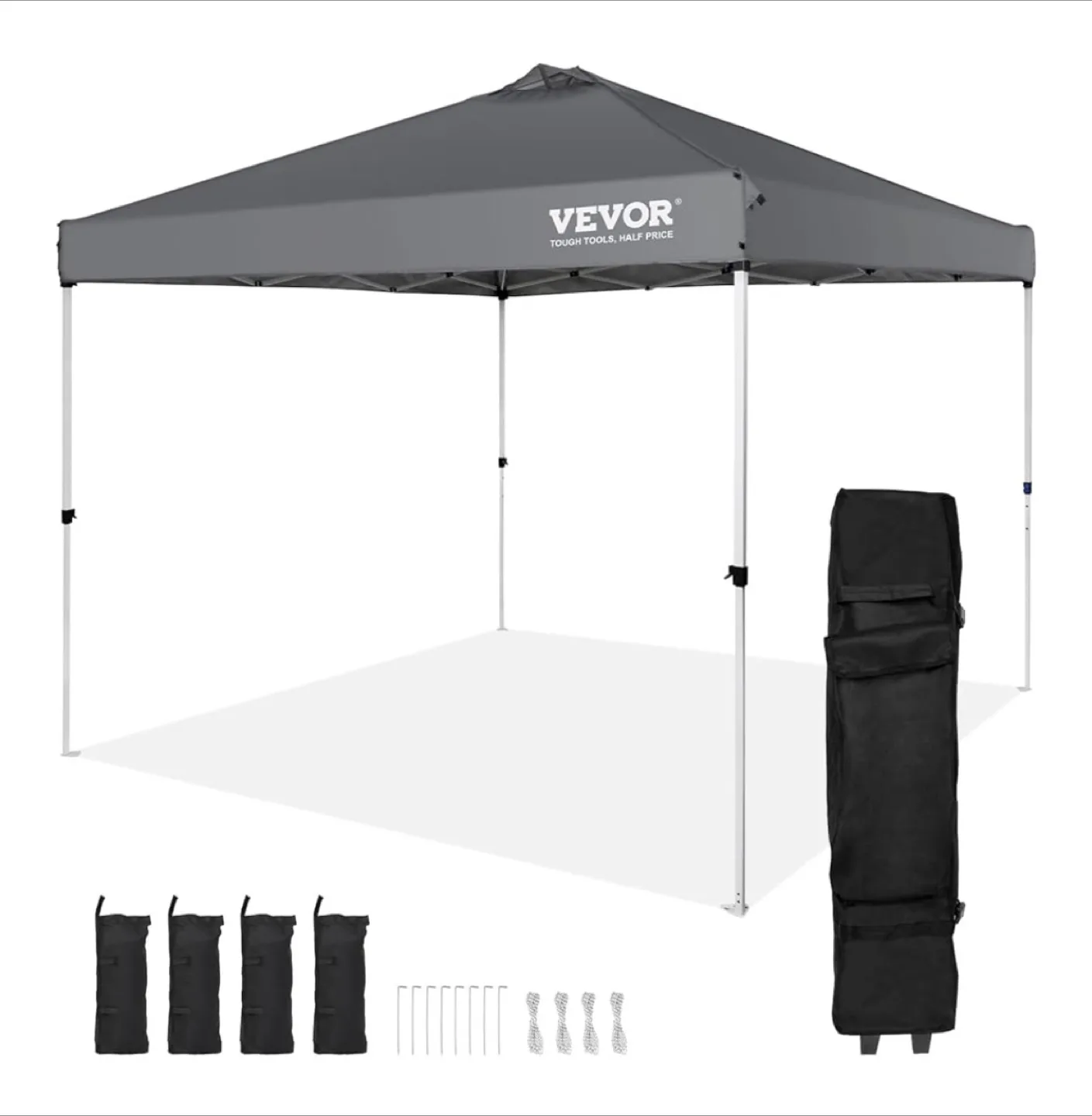 VEVOR Pop Up Canopy Tent 10 x 10 ft Dark Gray thumbnail