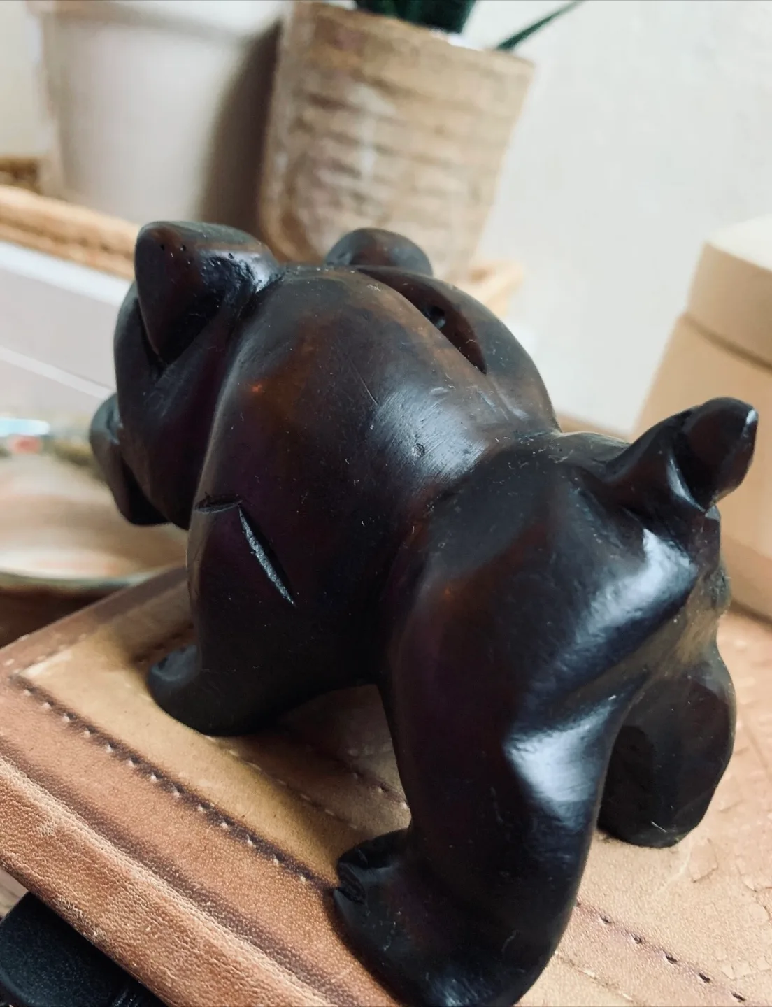 Vintage Wooden Bulldog Figurine image indicator(6)