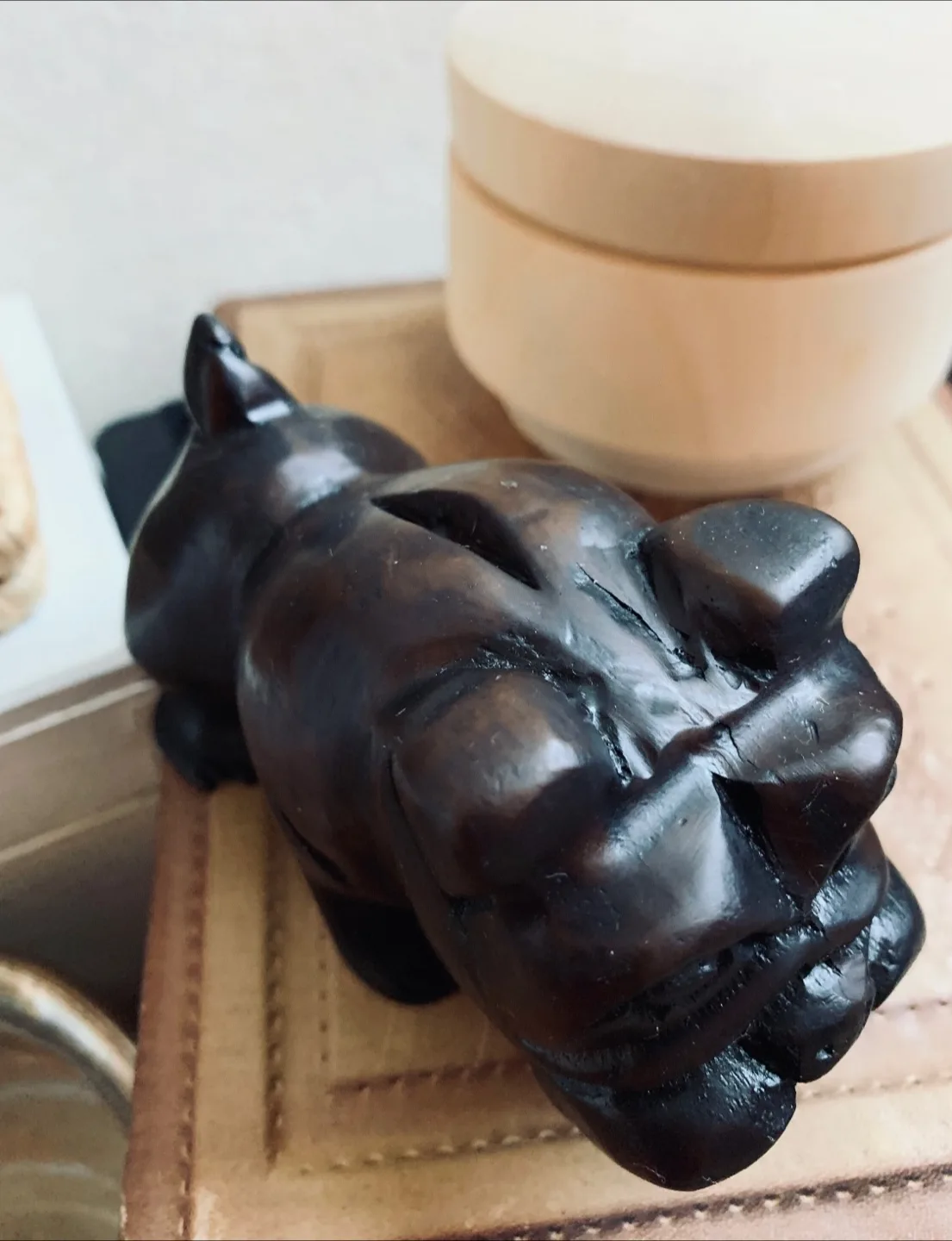 Vintage Wooden Bulldog Figurine image indicator(3)