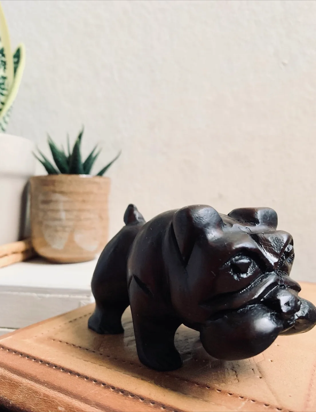 Vintage Wooden Bulldog Figurine image indicator(7)