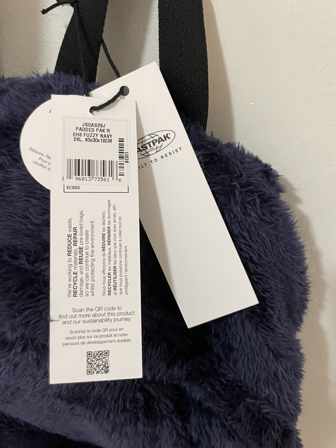 Eastpak Padded Pak'r EH8 Fuzzy Navy Backpack - NEW! - photo 2