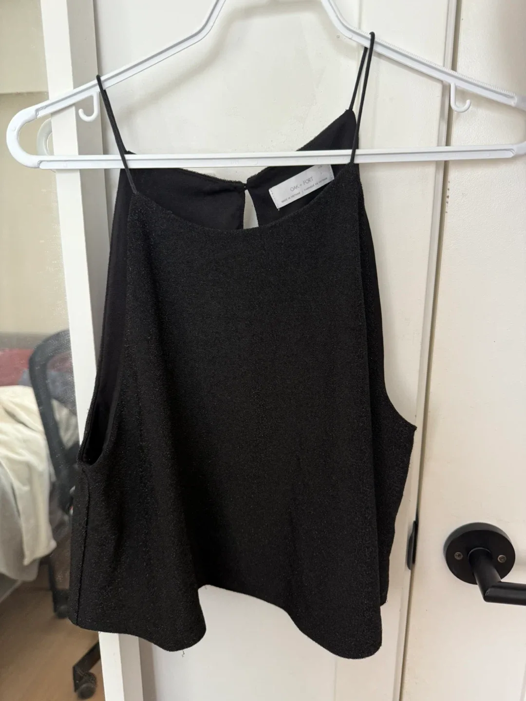 Oak + Fort Sparkly Black Tank Top - Size L/G thumbnail