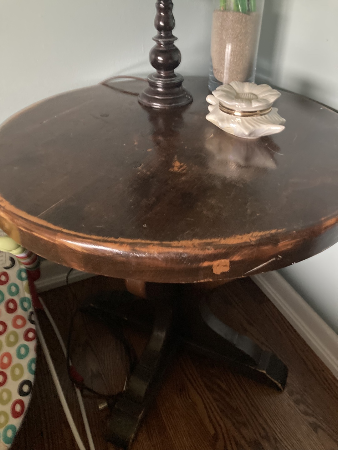 Round solid wood Side Table
