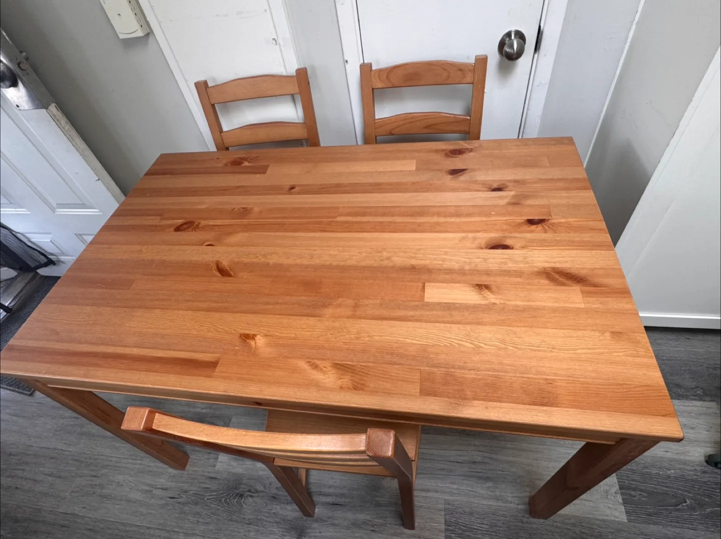 Wooden Dining Table with 3 Chairs image indicator(2)