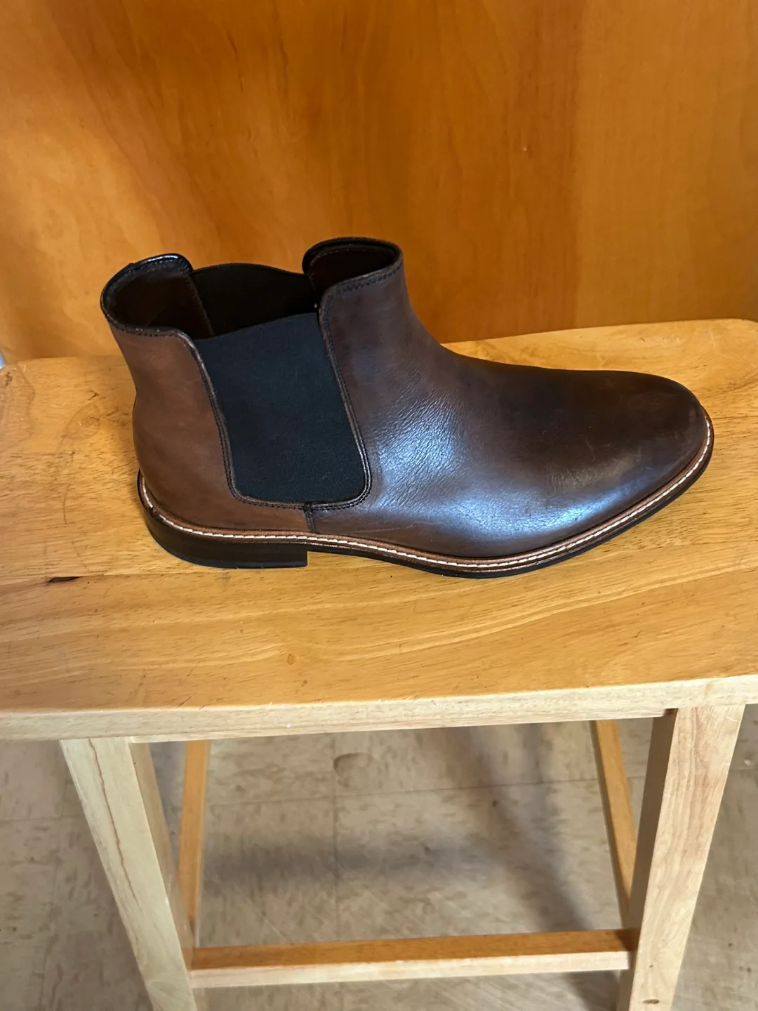 Bacco Bucci Brown Leather Chelsea Boots thumbnail