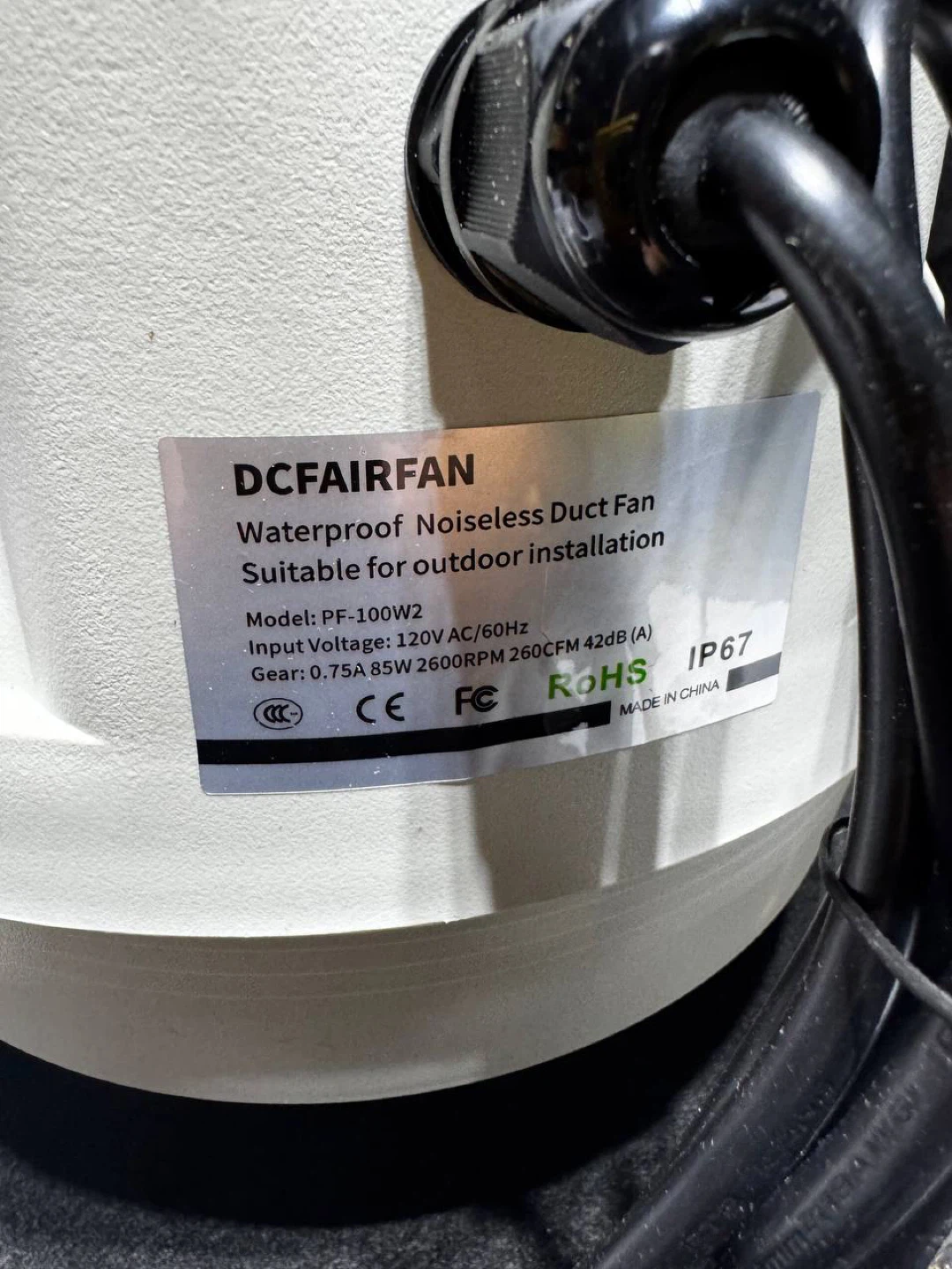 For Sale: DcFairFan 4x3 Inch Radon Mitigation System Kit – NEW - photo 3