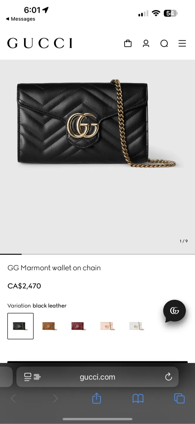 Gucci GG Marmont wallet on chain image indicator(8)