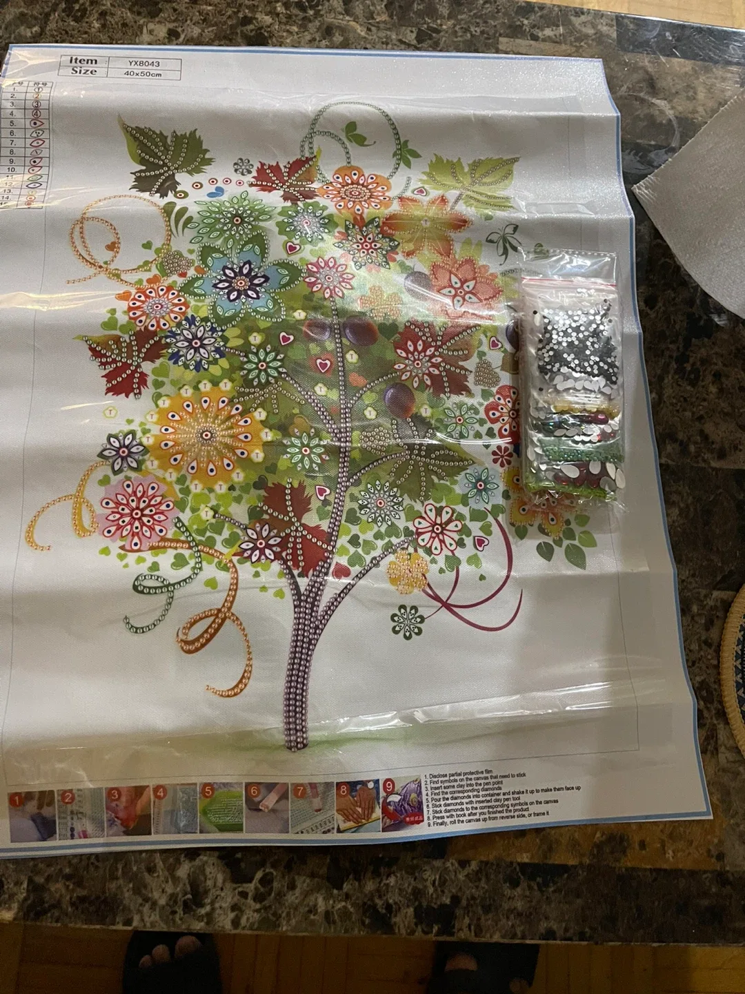 Brand new DIY Diamond Painting Kit - Tree Design🥕 40x50cm thumbnail
