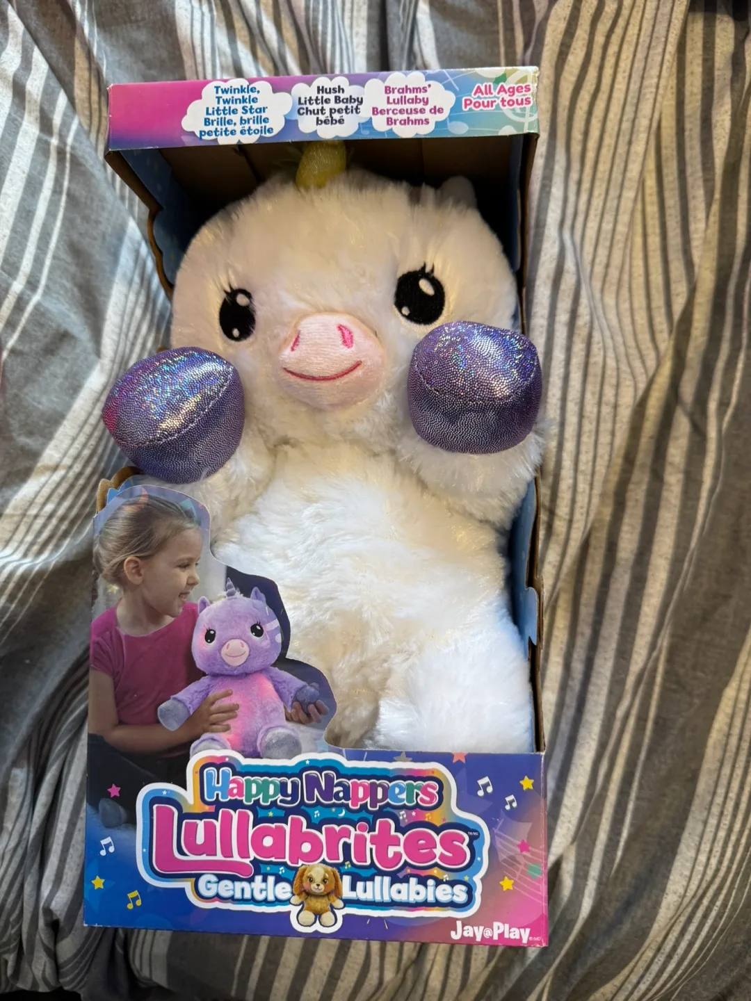Lullabrites Musical Light Up Plush Unicorn - White thumbnail