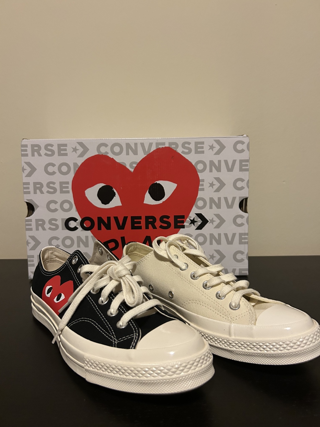 Converse x Comme des Garçons PLAY Chuck 70 Low Top Mismatch Pair