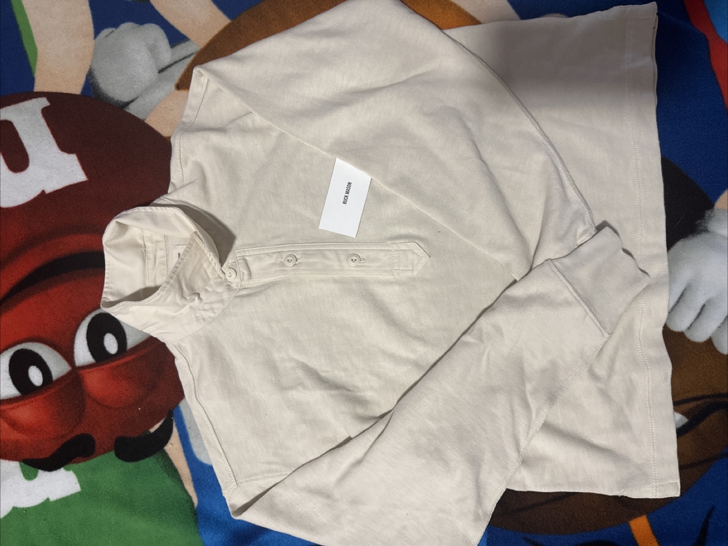 Buck Mason Long Sleeve Henley - Cream