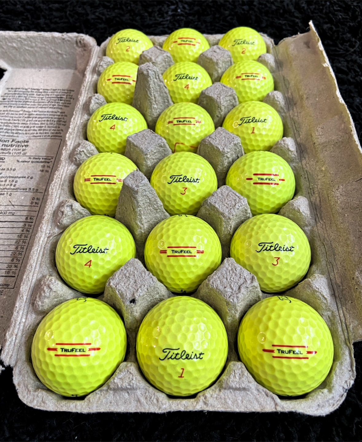 18 Titleist TruFeel Yellow Golf Balls