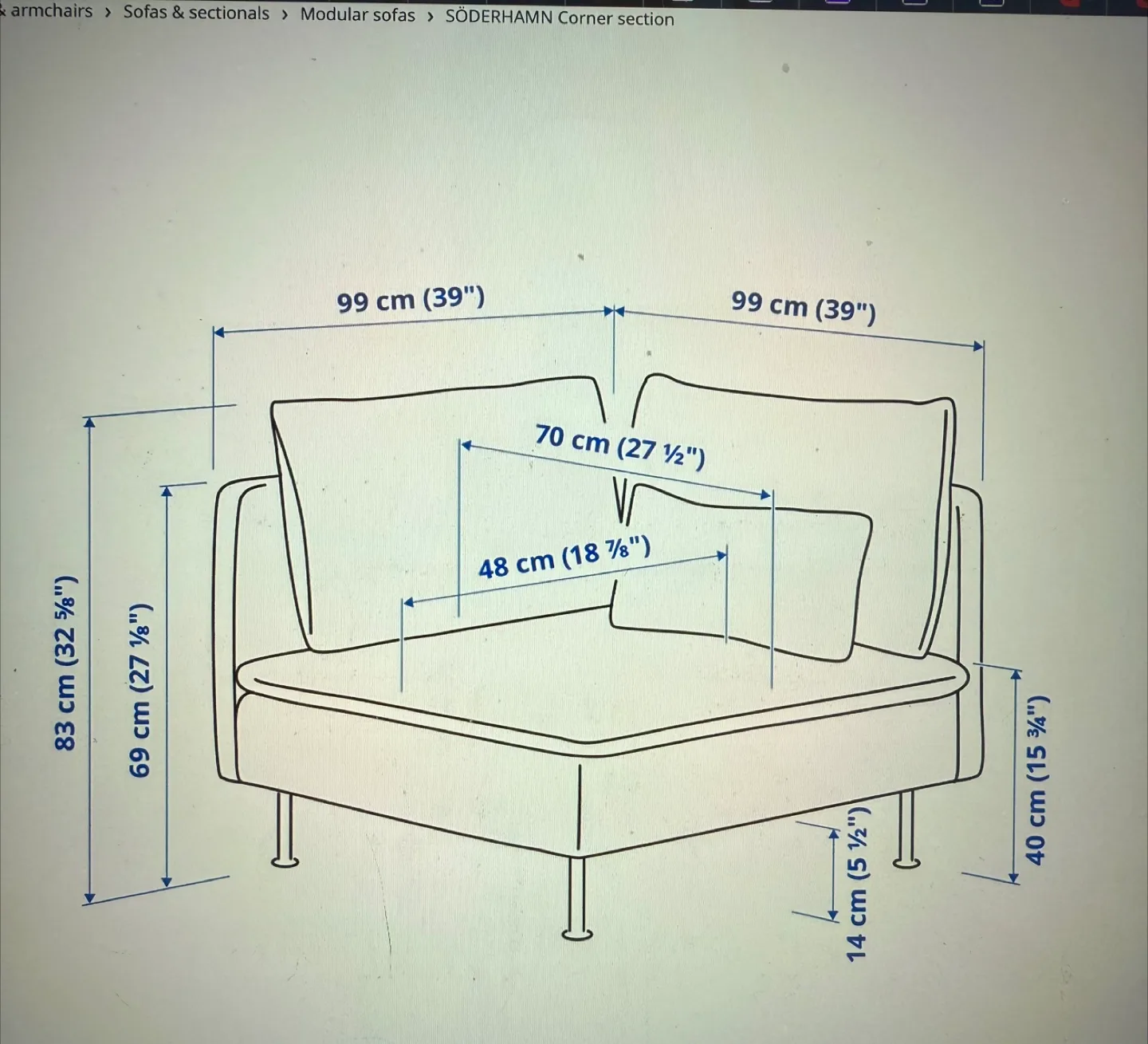 IKEA SÖDERHAMN Corner Section - Gray image indicator(3)