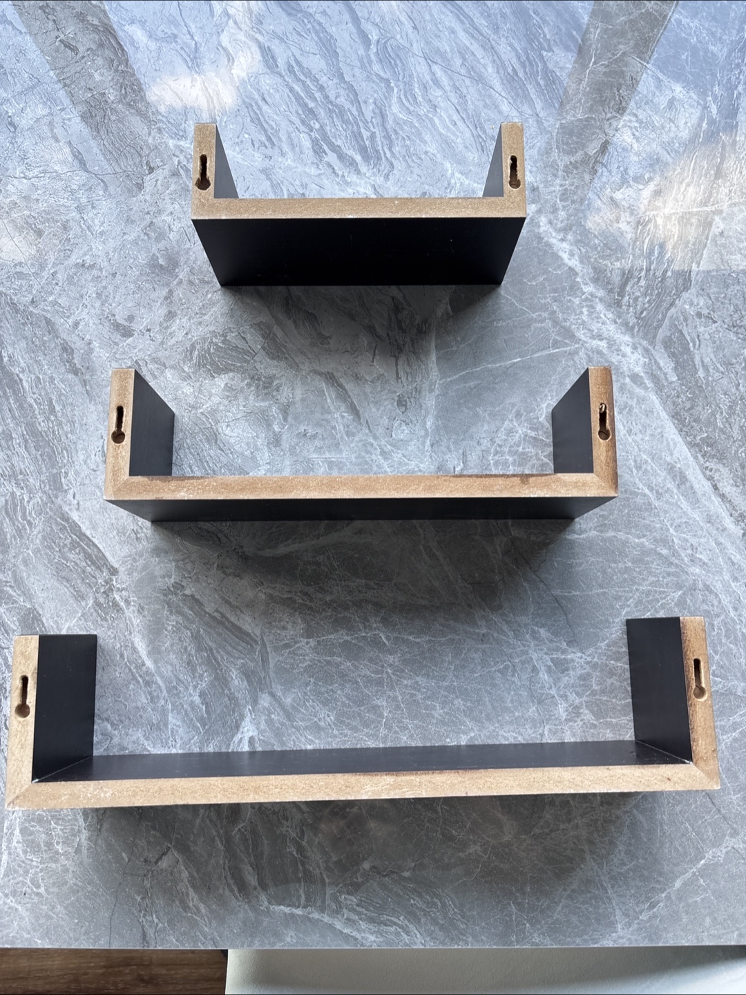 Set of 3 Dark Brown Floating Shelves - photo 3