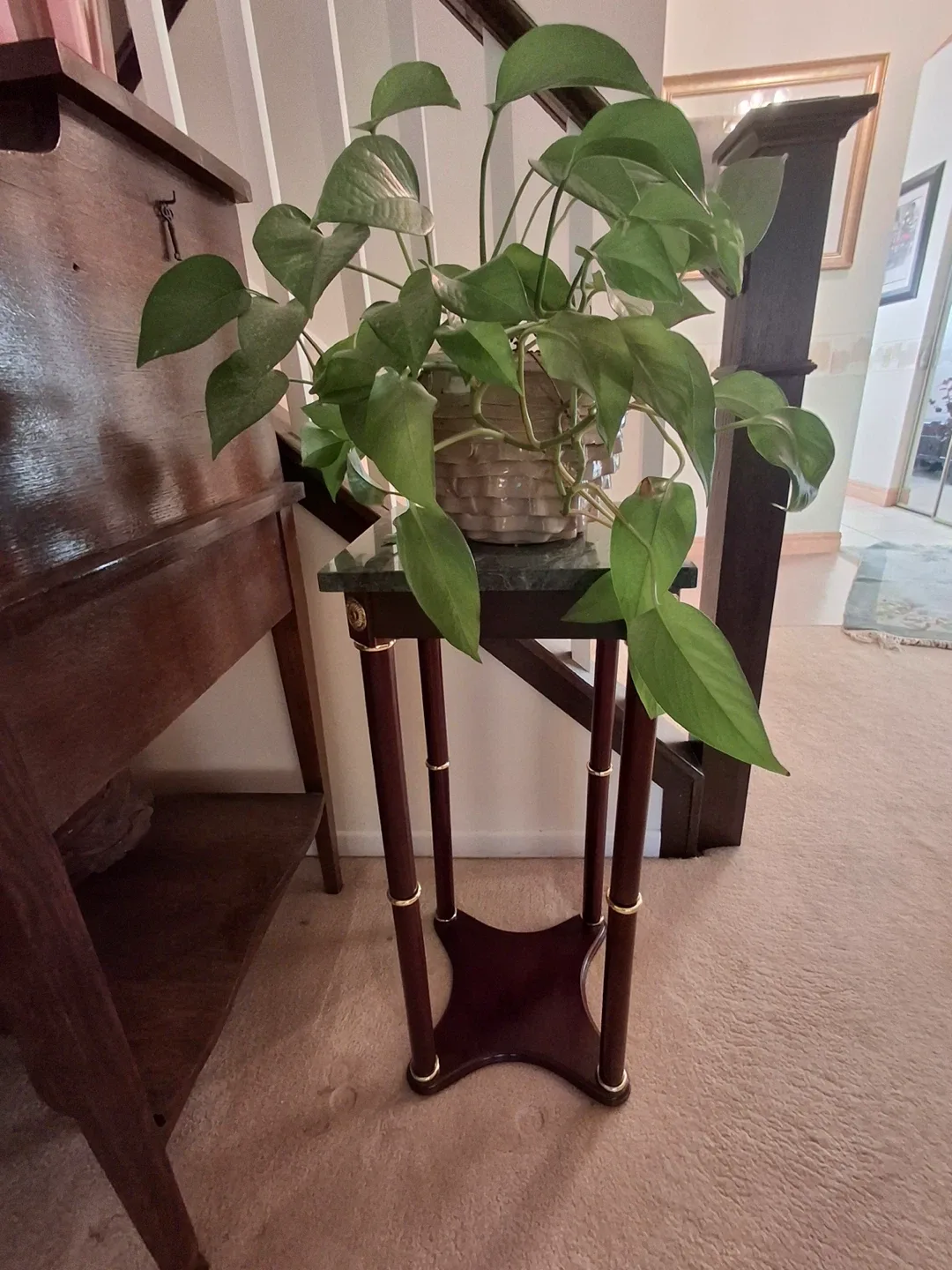 Marble top plant stand image indicator(3)