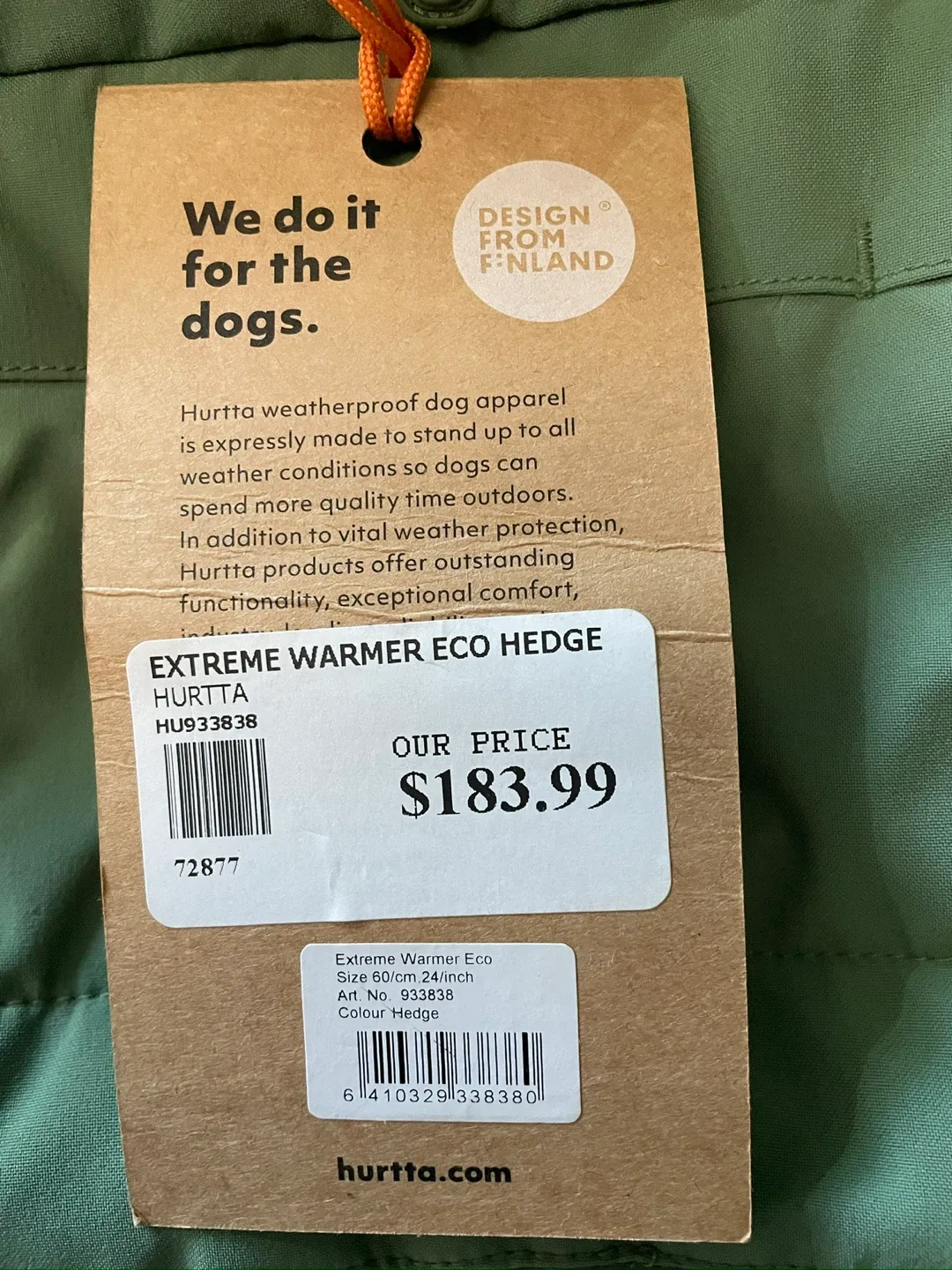 Hurtta Extreme Warmer Eco Dog Coat - Size 60/24 image indicator(3)