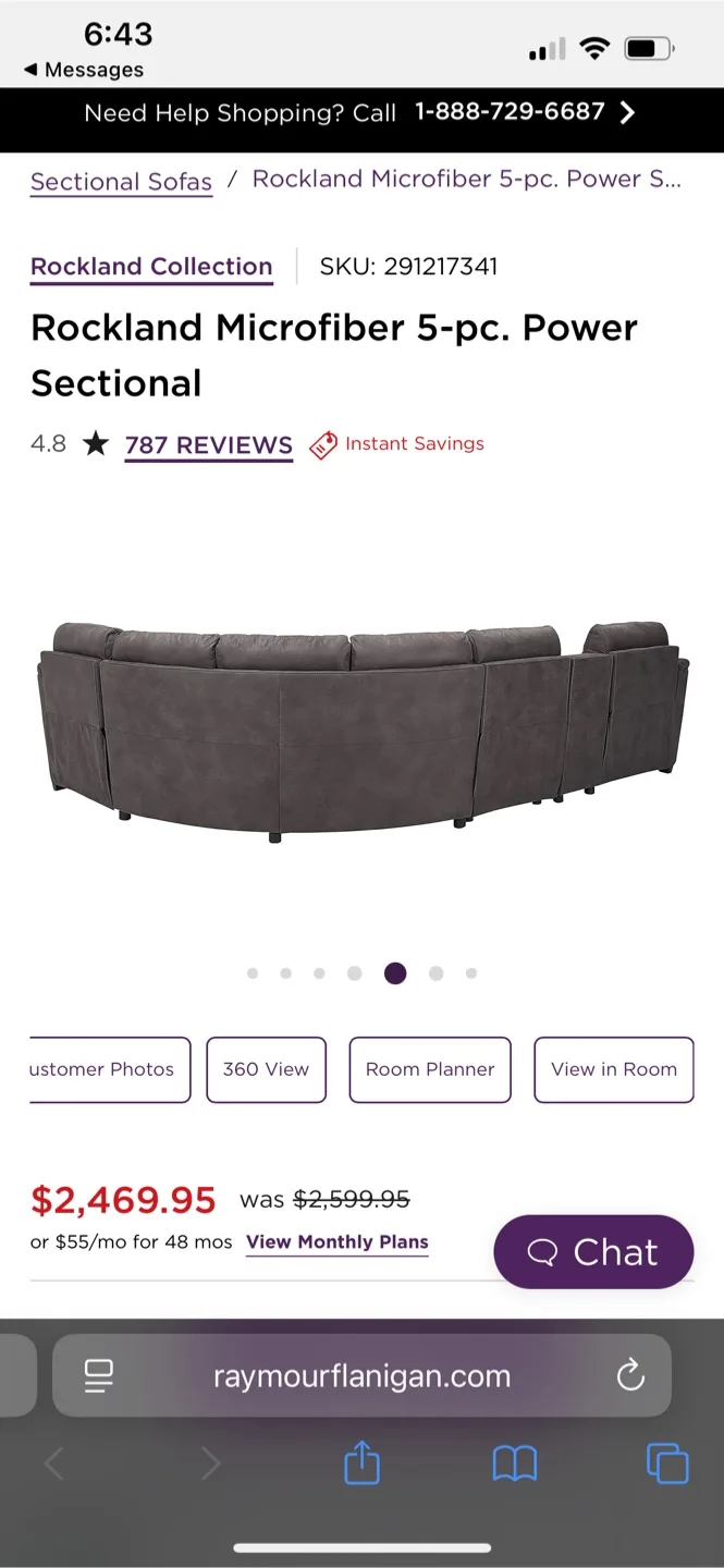 Rockland Microfiber 4pc. Power Sectional image indicator(3)