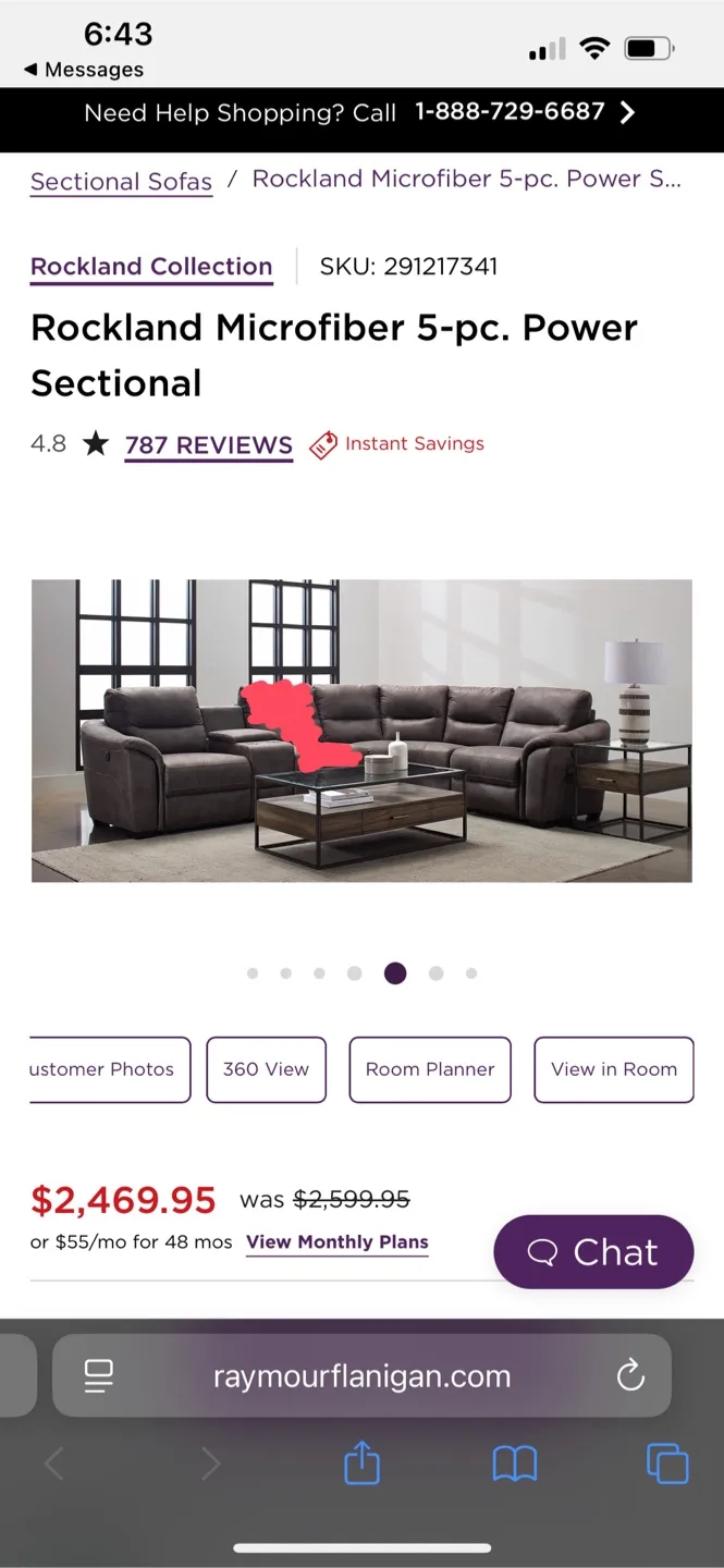 Rockland Microfiber 4pc. Power Sectional image indicator(2)