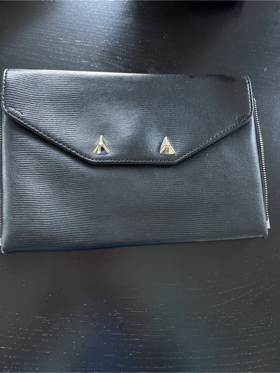Stella & Dot Take Me Away Black Clutch thumbnail