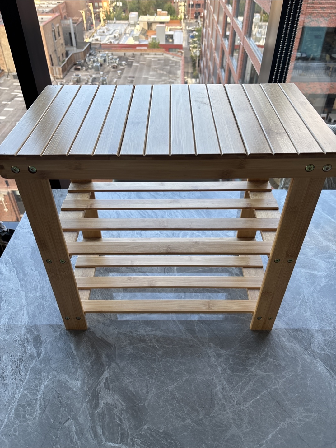 Bamboo Entryway Shoe Holder & Bench